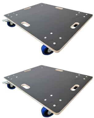 PROREGAL Carrello da trasporto professionale con 4 ruote | AxLxP 16x80x60 cm | Portata 800 kg | Tavola in legno serigrafata | Nero | 2 pezzi