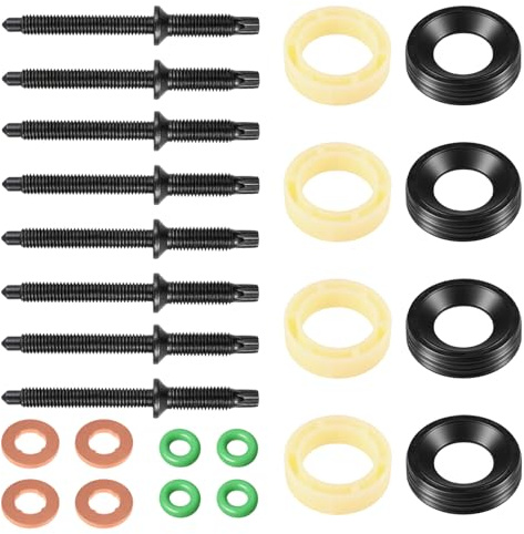 Juego de juntas para inyectores 1.6 HDI Retenes Inyectores con 8 Tornillos | Kit de Juntas Tóricas, Compatibles con Pe-ugeot 1007 206 207 307 407, Ci-troen C2 C3 XSARA 198185 198299 1982A0
