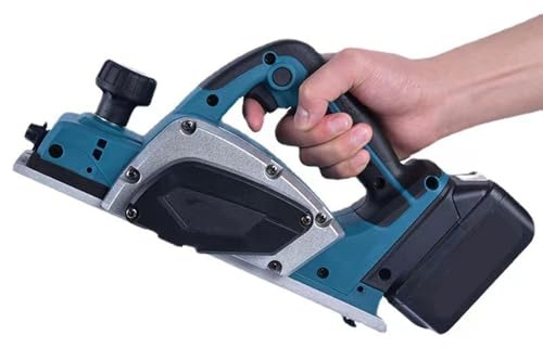 Raboteuse électrique portable sans fil 650 W, 15 000 tr/min, profondeur de coupe 0-5 mm, largeur de coupe 82 mm, idéale pour le travail du bois, le bricolage, la fabrication de meubles ( 2 batteries)
