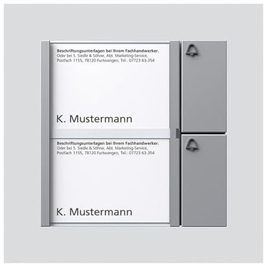Siedle Tastenmodul 2 Tasten In-Home-Bus, BTM 650-02 SM, silber metallic, 2544223