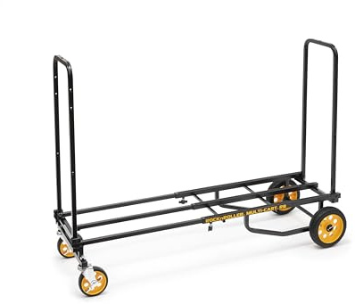 Rock-N-Roller R8RT (Mid) 8-in-1 Folding Multi-Cart/Hand Truck/Dolly/Platform Cart/34 to 52 Telescoping Frame/500 lbs. Frame Capacity, Black