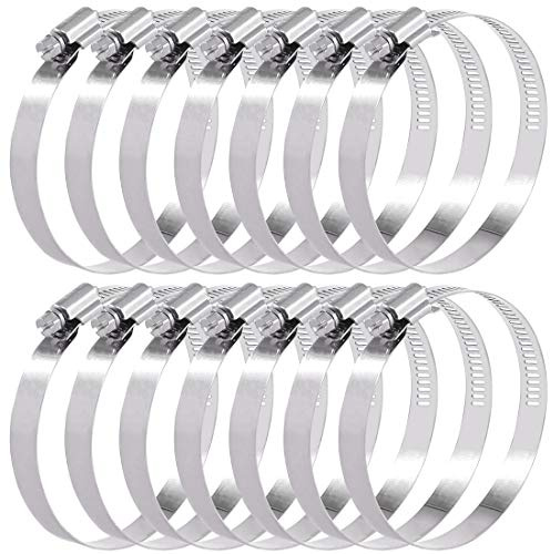 Swpeet 15Pcs 3-4inch (78-101mm) Hose Clamp 304 Stainless Steel Adjustable Range Worm Gear Hose Clamp Fuel Line Clamp Perfect for Plumbing, Automotive and Mechanical Applications