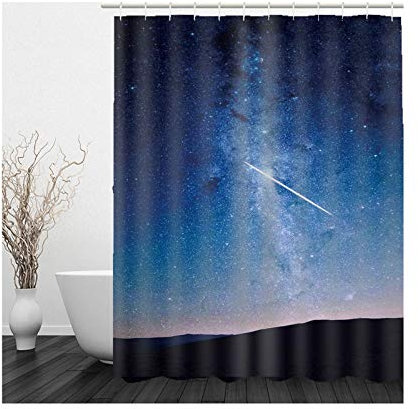 KnSam Duschvorhang, Quadrat Badezimmer Dekoration Wand Polyester Badezimmer Dekoration Wandsticker Vorhang Aufhänger Duschvorhänge 59X79Inch
