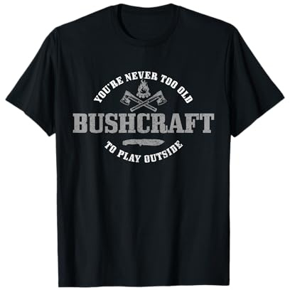 Bushcraft Outdoor Survival Camping Axe Knife Gift T-Shirt