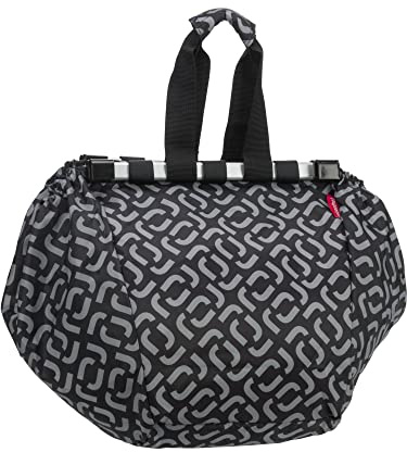reisenthel easyshoppingbag - sac de courses pour chariot, design malin, le sac s'enroule dans son étui, 2 barres suspension pour chariot, bandes velcros, poche intérieure zippée, en signature black