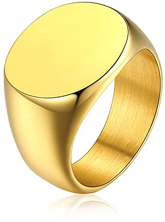 FaithHeart rostfritt stål kvinnor män sigillring med namn datum gravyr glänsande polerad band ring med presentask, Rostfritt stål