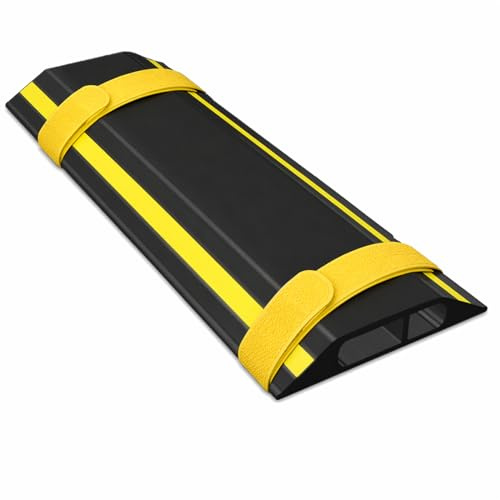 Allcam F6CP 1m Floor Cable Cover/Cable Protector with Two 13mm-tall Channels and Hi Vis yellow Stripes