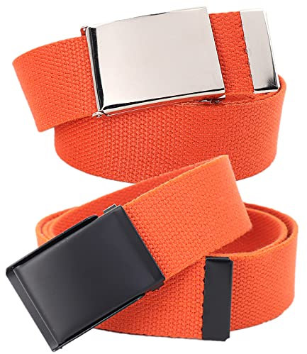 Gürtel Herren,Unisex stufenloser Canvasgürtel Canvas Belt,Verstellbarer Stoffgürtel mit Metallschließe, 2er