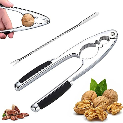 AOMAIGAD Cascanueces，Cascanueces Acero，Abridor de Nogal，Nogal Alicates,con Mango Antideslizante de Acero Inoxidable Pulido