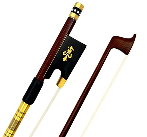 Geigenbogen 1 STÜCK Brazilwood 4/4 Violin Bogen, Nickel Silberteile Natürlicher Weißer Rosshaar Hufettschwanz