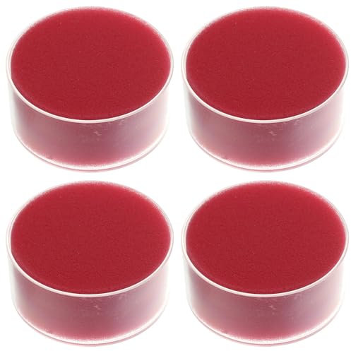 okhobby 4 Stück Fingerbefeuchter, roter Schwamm-Befeuchter, Kunststoff, rund, Desktop-Schwammbefeuchter für Büro