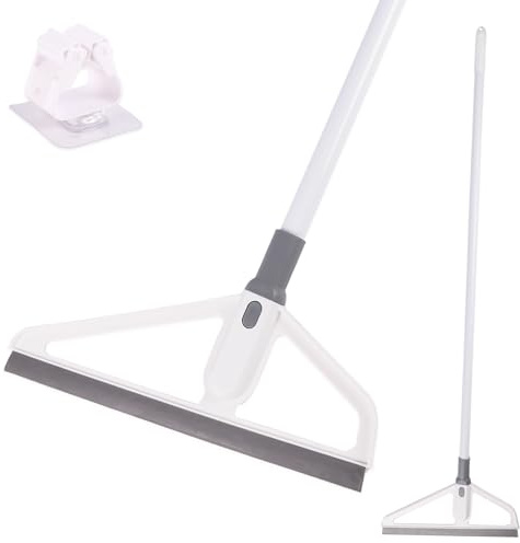 Scopa in gomma multifunzione, scopa magica in silicone, con clip per mocio, spremere l'acqua, per cucina, bagno, doccia, piastrelle, marmo e finestre, colore: grigio