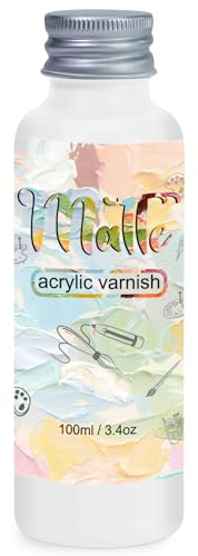 EIGTWEN 100ml Matt Acryl Klarlack, Acryllack Transparent | Acrylic Varnish, Klarer Acryllack zur Versiegelung, vergilbungsbeständig, bewahrt dauerhaft die Farbpracht