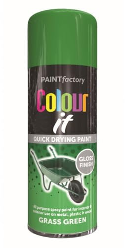 Inspired Essentials All Purpose Aerosol Spray Paint 400ml Quick Drying Spray, Fast Dry and Excellent Coverage for Metal, Wood, Plastic and More (1, Grass Green)