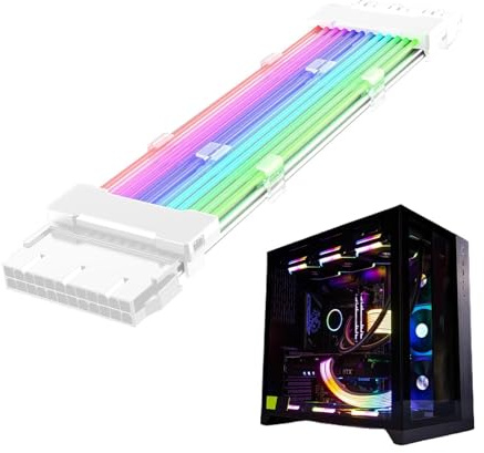 Câble d'alimentation Gainé, Câble D'extension d'alimentation RGB Adressable, Câble ATX RGB 24 Broches, Câble D'extension d'alimentation De Ligne ATX RGB