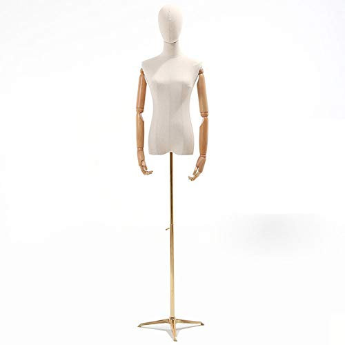 Weibliche Schaufensterpuppe Torso Körperpuppe Kleiderform mit höhenverstellbarem Metallstativständer, Damenbekleidungsmodell-Anzeige (Farbe: ohne Arme, Größe: klein), wunderschöne Landschaft (ohne A