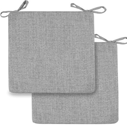 2/4/6er Set Sitzkissen Stuhl Waschbares Stuhlkissen mit Bindeband 40x40/45x45/50x50cm Rutschfestes Sitzpolster halbrund geeignet for Gartenstuhl, Esszimmerstuhl oder Bürostuhl(Light gray,2pcs:45x45x5c
