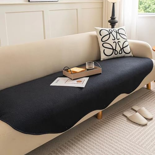 URacon Sofabezug - Ultra Weicher Sofaschoner rutschfest - Universal 1 2 3 4 Sitzer Sofabezug u Form Couch überwurfdecke - Geeignet für alle Jahreszeiten (Schwarz - 90 x 160cm)