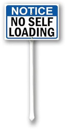 Geroclonup Hinweisschild No Self Loading mit Pfahl, 20 x 30 cm, stabiles Aluminium-Rasenschilder, Outdoor-Metallschild, wasserdicht, Hofschild für den Außenbereich, Rasen, Hof, Garten