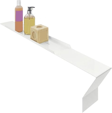 GIYDNEI Estante De Almacenamiento De Bañera Minimalista De Metal Bandeja De Puente Soporte De Bandeja De Baño SPA Bandeja De Bañera De Acero Inoxidable Caddy,Blanco,31.9x3.9x7.2in