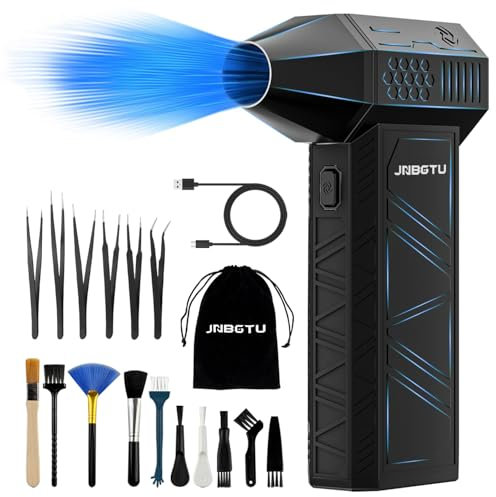JNBGTU Compressed Air Duster - 150000PRM Jet Fan Blower, 3-Gear Adjustable Mini Cordless Turbo Fan with Fast Charging and Accessories, Air Dust Blower for Computer, Keyboard, House, Outdoor and Car