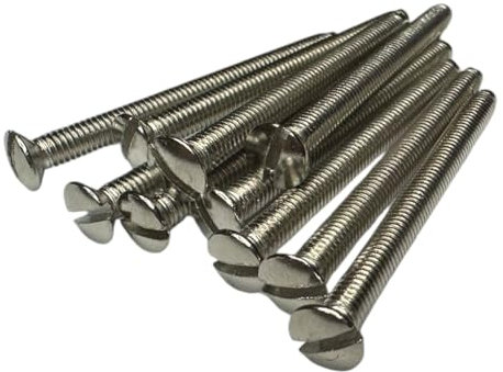 M3.5mm X 40mm Long Electrical Machine Screws for Light Switch Plug Socket - Pack of 10