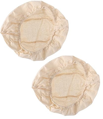 BEBEMOKO 2pcs Bread Basket Cloth Covers Oval Dough Proofing Basket Liners for 25x15x8cm Banneton Baking Supplies Kitchen Utensils