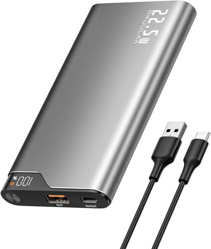 Kuulaa Power Bank 22.5W 10,000mAh Power Bank Fast Charging for iPhone 16/15/14/13/12/11 Samsung Xiaomi,iPad Pro, etc., Portable Charger with USB-C Output/Input External Battery