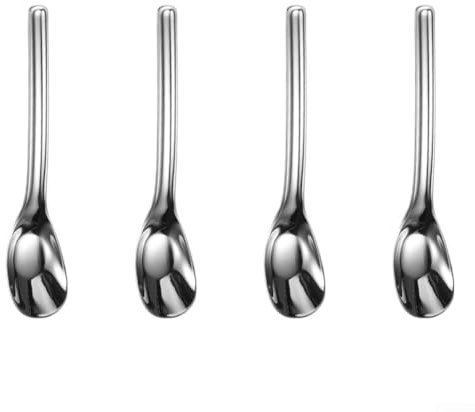 SMZhomeone 4 Pcs Spoons 316 Stainless Steel Spoons Set Sturdy Tablespoons Scoops For Kitchen Dining Multi-Purpose Use(Silver small)