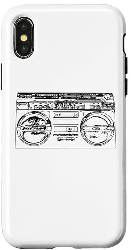 Old School Rap Ghettoblaster Retro Stil 80er Hiphop Musik Hülle für iPhone X/XS