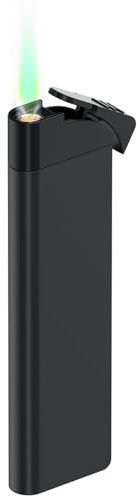 Lzzuid Mechero Soplete Gas Butano Recargable Encendedor para Puros, Llama Verde (Vendido sin Gas)