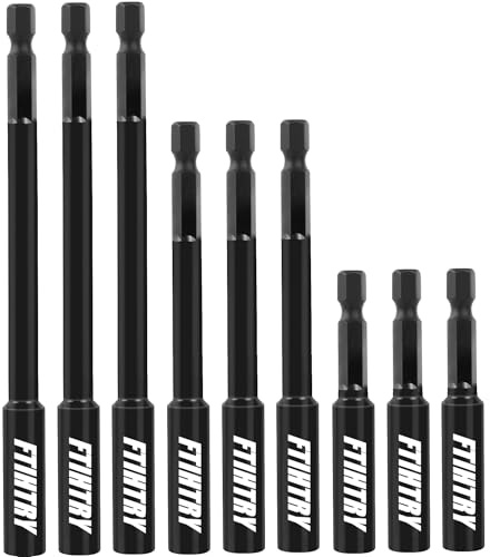FTIHTRY 1/4”Magnetic Extension Socket Drill Bit Holder, 60mm 100mm 150mm Long(2.36-6), 9pcs Screwdriver Extension, Quick-Change Hex Shank Set