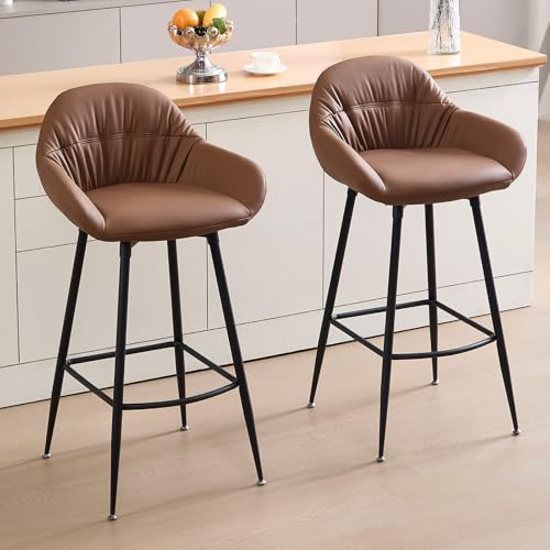 BERYTH Barhocker 2er Set Barhocker mit lehne Barstühle küche barhocker hoch 76cm optimal Komfort Hausbar Esszimmer Theke