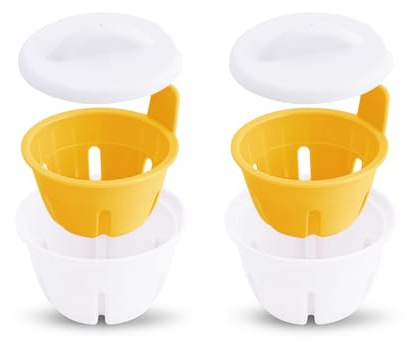 CLOVE Pocheuses à œufs Micro-ondes, Cuiseur a œufs Sans-BPA, Moule à Vapeur | plastique solides et épaisses double tasse avec fermeture cuit oeuf, antiadhésive,sans huile, facile à lave-vaiselle pocher