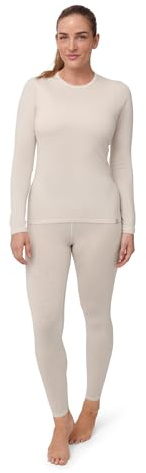 DANISH ENDURANCE Värmande underställsset, långärmad tröja och långkalsonger. Termounderställ för vinterbruk, Off-White, S