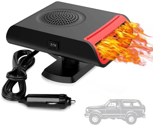 Showvigor Chauffage 12v Voiture Portable & Dégivreur Pare Brise - Ventilateur 2 en 1 pour Un Confort Toutes Saisons en Voiture, Camping et Voyage