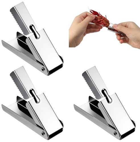 LLMSIX 3pcs Crawfish Peeler Tool, Stainless Steel Shrimp Peeler, Crawfish Tail Remover Tool Easy to Clean for Kitchen Seafood Enthusiasts Seafood Shelling Tools