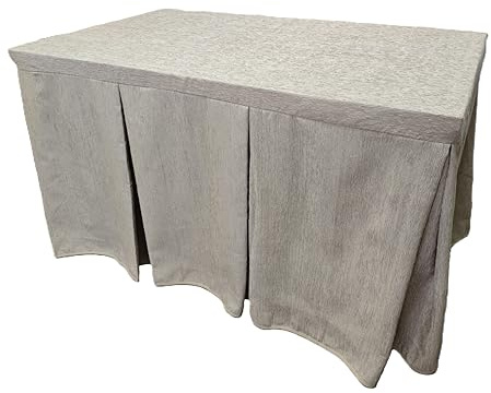 Genérico Falda o Ropa de Camilla Tejido Chenilla 8 Pliegues - Enaguillas, Enaguas, Ropa Chenilla, Ropa de Mesa de Camilla (Beige, 120X70CM)