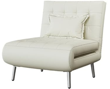 Modern Multifunktionell bäddsoffa med justerbart ryggstöd, fåtölj, lämplig for små lägenheter, vardagsrum, sovrum, korridorer Sovfåtölj(Vit,70cm)