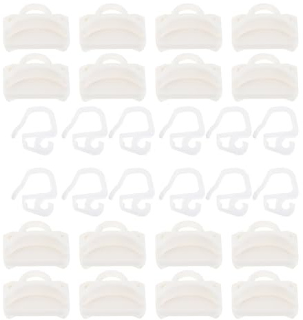 HOODANCOS Juego de 25 Ganchos Deslizantes de Plástico para Riel de Cortina Anillas para Pliegues Clips para Cortinas Corredizas Accesorios para Sala Dormitorio y Ducha Deslizadores para
