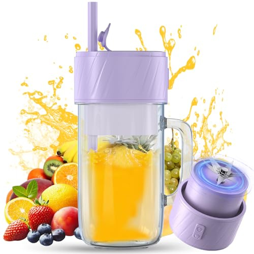 Mixer Smoothie Maker, Smoothie Mixer Klein, Mini Tragbarer Blender, Tragbarer Mixers USB, Smoothie-Makers to go, Standmixer 400ML, BPA-frei, PulseMotion &BlendPro Technologie