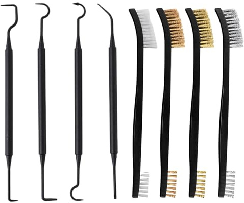 8 Stück Drahtbürste Klein, Reinigungsbürste Klein Edelstahl Mit 4 Doppelende Haken, Reinigungsbürste Schmal für Reinigung Schmutz Und Küchenspüle Badezimmer