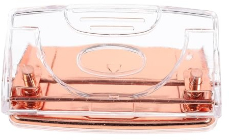 Milisten Transparenter Tragbarer Haushalts Locher Roségold Multifunktionaler Papierlocher für Basteln Büro Selbstgemacht Ergonomischer Griff Langlebiges Material