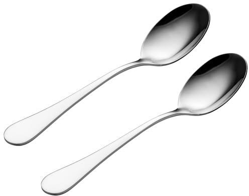 Viners Select 2 Piece Serving Spoon Set | 18/0 Stainless Steel Large Serving Spoons | Teardrop Handle Design | Mirror Finish | Dishwasher Safe | Gift Boxed Table & Kitchen Serving Utensils