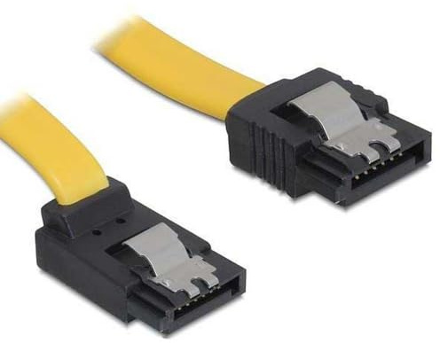 Delock SATA 3 GB/S-kabel rak uppifrån vinklad 30 cm gul