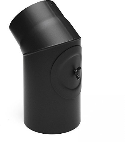 Raik Rauchrohrbogen 45° mit Reinigungsöffnung für Ø150 mm Ofenrohre Stahl 2 mm Senotherm Beschichtung schwarz temperaturbeständig bis 600 °C Made in EU