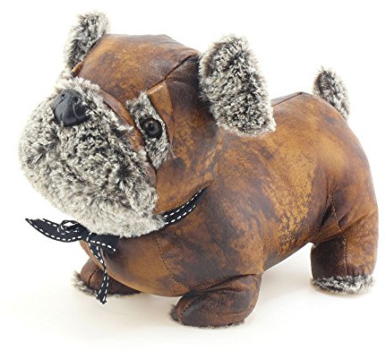 Lesser & Pavey LP29725 Kunstleder Mops T�rstopper Polyester Braun Einheitsgr��e | Beschwerter Mops-Türstopper, Kunstleder