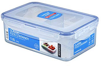 Lock & Lock HPL817C Contenitore salvafreschezza Lock&Lock rettangolare con 3 contenitori interni, 1L