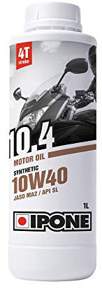 IPONE – Huile Moto 4 Temps 10W40 10.4 - Lubrifiant Optimale Semi-Synthétique – Usage Régulier - Protection du moteur -- Bidon 1 Litre