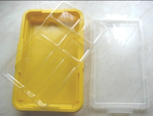 LEGO Technik - 1 seltene Sortierbox/Stapelbox mit Einlegeboden und Deckel - 30 x 19 x 5 cm